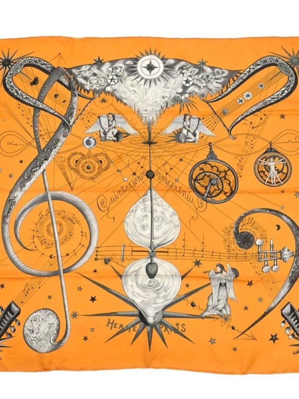 Hermes Scarf Carre 90 Quintessence Orange Small Good 188871